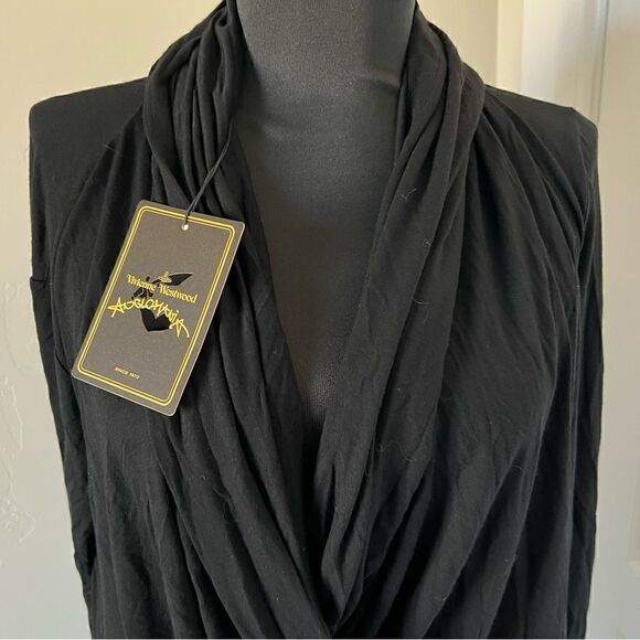 NWT vintage Vivienne Westwood Anglomania black asymmetrical hooded dress sz 46 - Picture 7 of 16